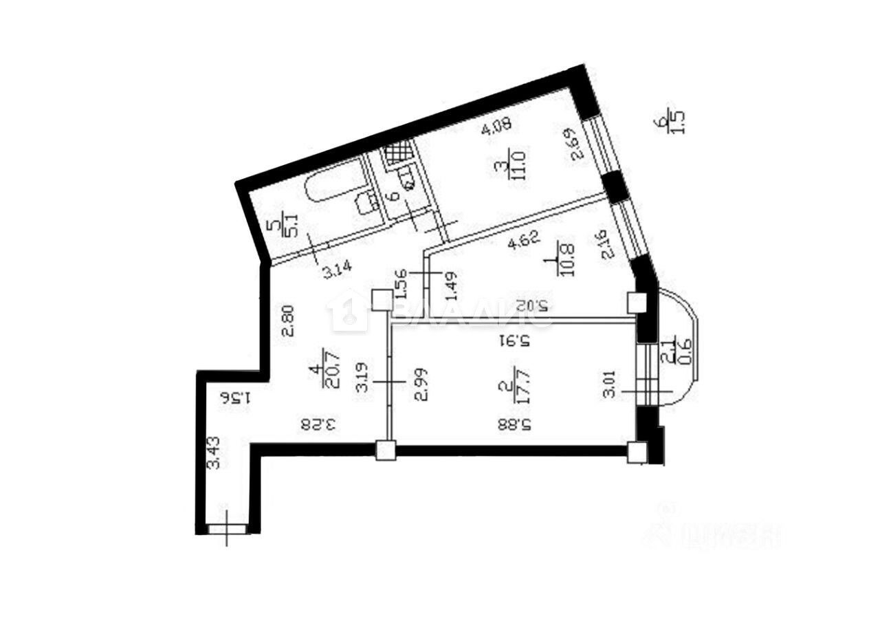 Продажа 2-комн квартиры на вторичном рынке Туристская улица, 10к1