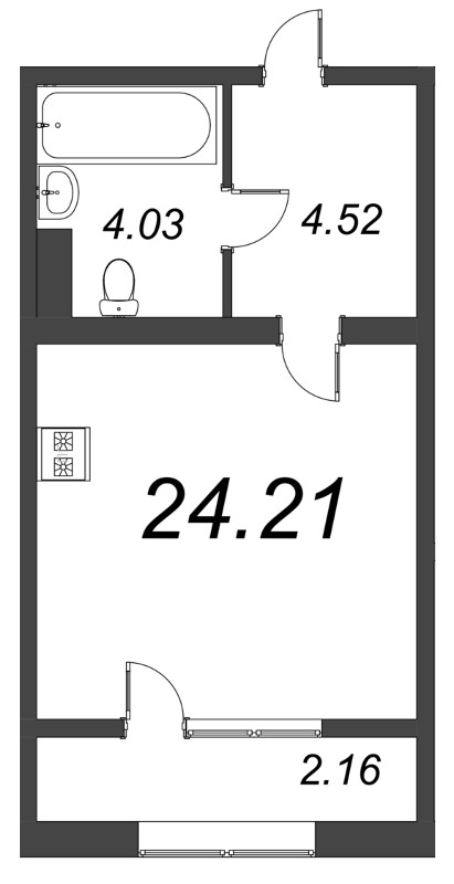 Продажа студии Коммунар г., Железнодорожная ул.