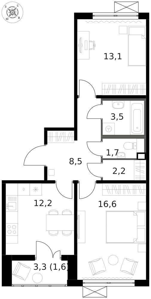 Продажа 2-комн квартиры на вторичном рынке Ленинградское ш,  д. 228,  к. 4