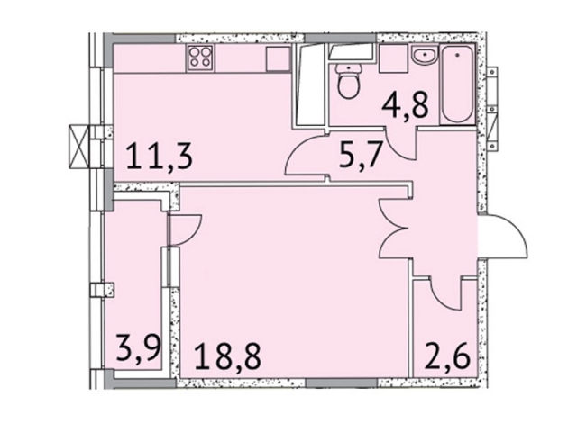 Планировка ЖК Дом на Нагатинской, 18.80 м2