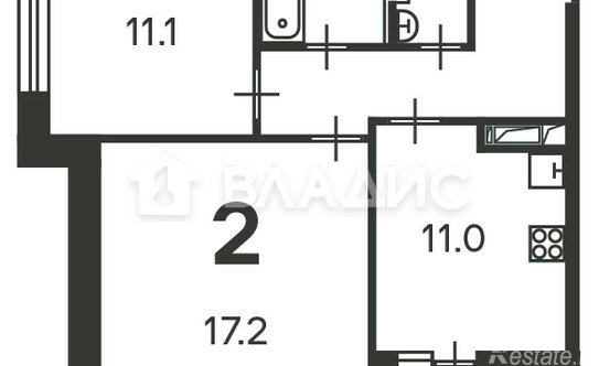 Продажа 2-комн квартиры на вторичном рынке Полярная ул,  д. 3