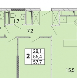 Продажа 2-комн квартиры на вторичном рынке Железнодорожный, улица Поликахина
