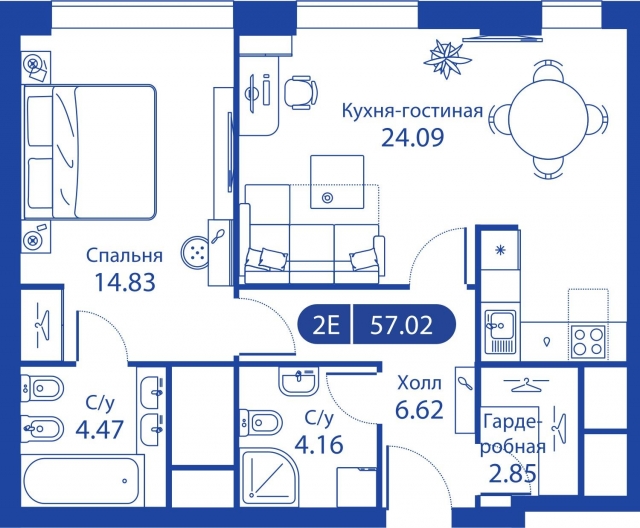 Планировка ЖК iLove, 14.8 м2
