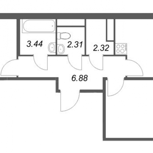 2-комн квартира Санкт-Петербург г., Курская ул.,  к. 1