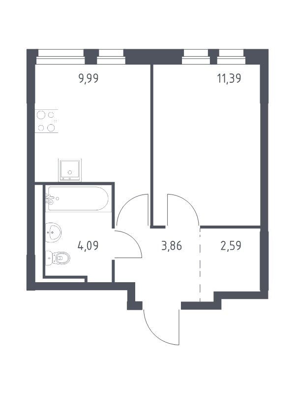 Продажа 1-комн квартиры в новостройке Новосаратовка д., Покровская Дорога ул.,  к. 1.1