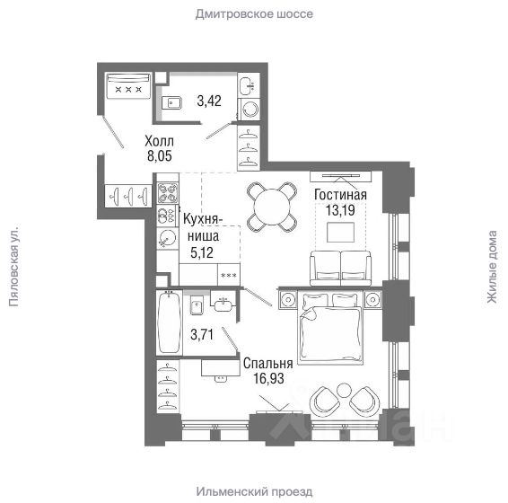 Аренда 1-комн квартиры на вторичном рынке Ильменский проезд, 14к1