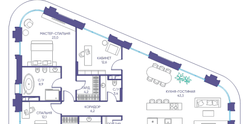 4-комн квартира Москва г., Погодинская ул.,  к. 1