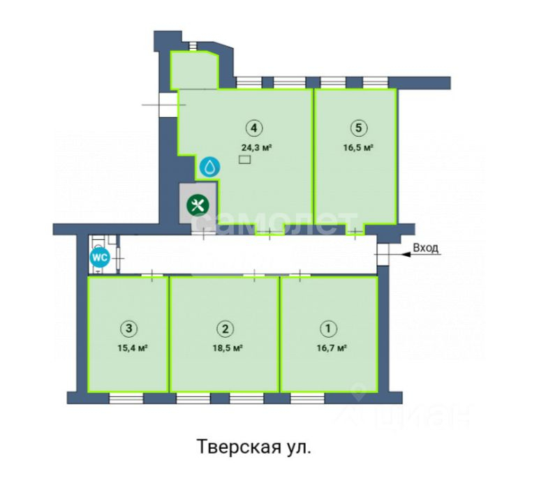 Продажа офиса ул Тверская,  д. 12,  к. 7