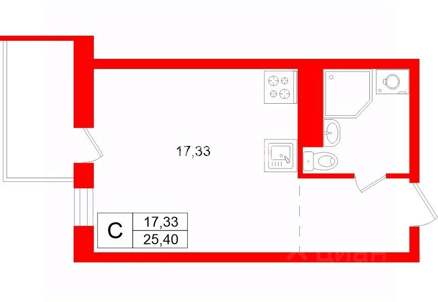 Продажа студии пос. Новогорелово, улица Промышленная, 2