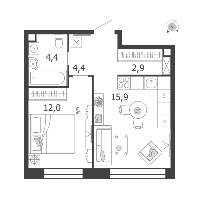 Продажа 1-комн квартиры в новостройке Москва г., Автозаводская ул.,  к. 3.5