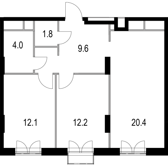 Планировка ЖК Дом 128, 24.3 м2