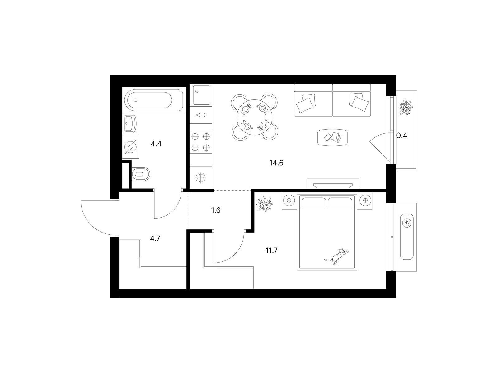 1-комн квартира Ильинское-Усово, Ильинский луга, корп.4.3