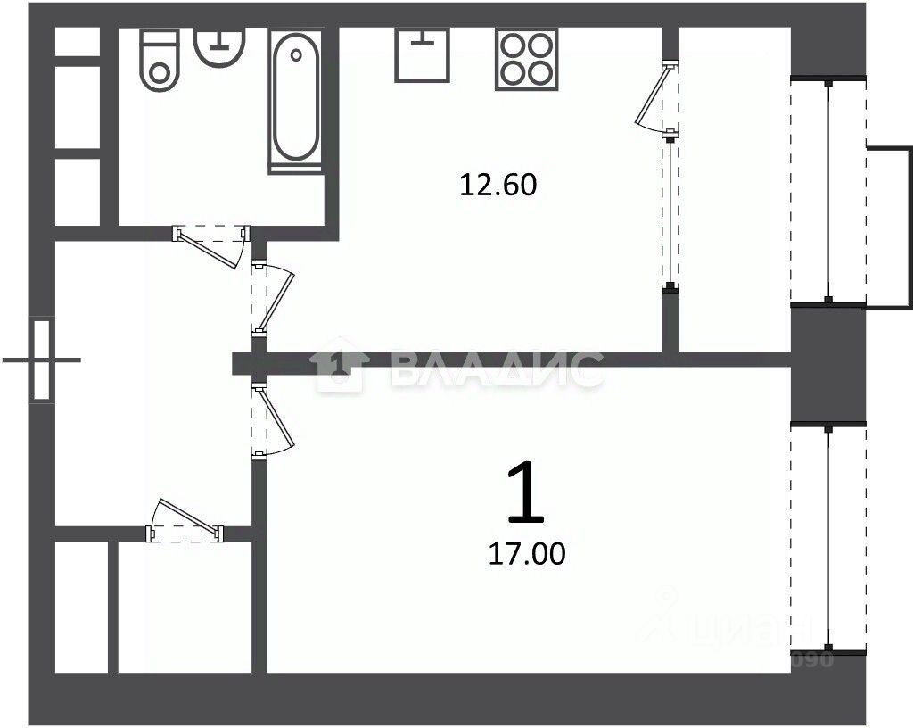 Продажа 1-комн квартиры на вторичном рынке Клинская улица, 2А