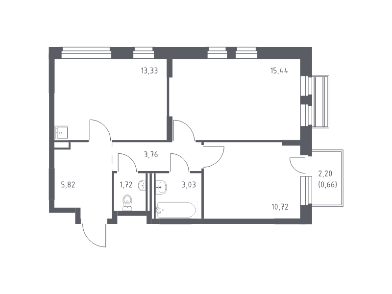Продажа 2-комн квартиры в новостройке Лайково с., Лесная ул.,  к. 59
