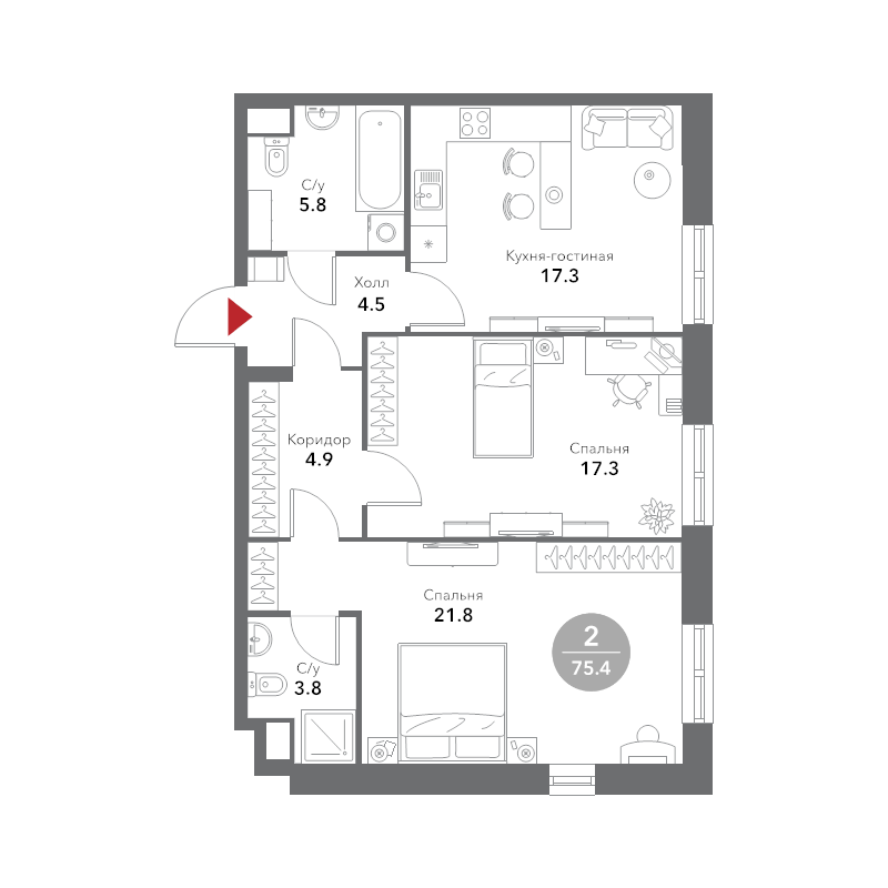 Продажа 2-комн квартиры в новостройке Москва г., Летниковская ул.,  к. 4