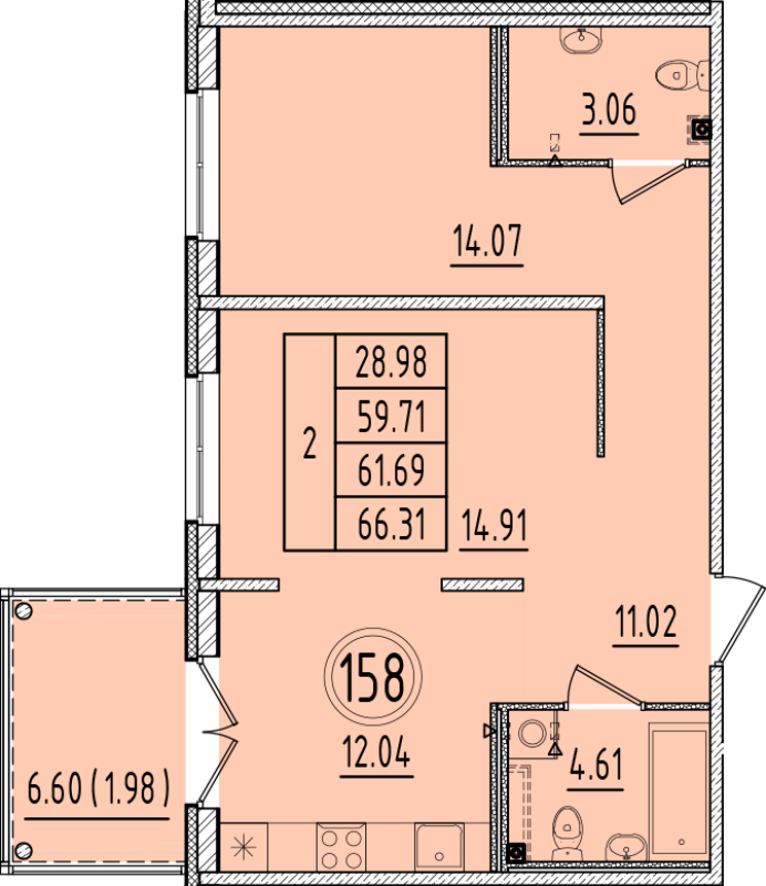 Продажа 2-комн квартиры в новостройке Шушары п., Кокколевская ул.,  к. 1