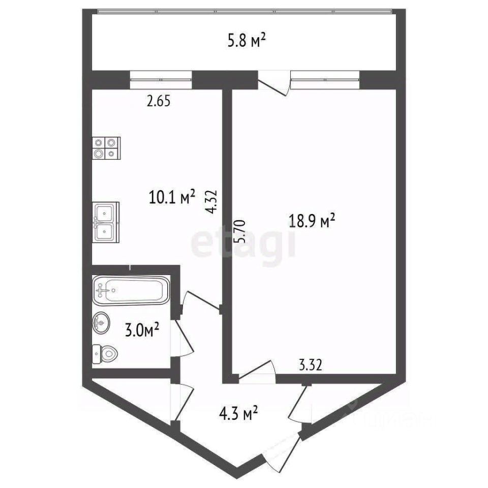 Продажа 1-комн квартиры на вторичном рынке Новлянский мкр, улица Кагана,  д. 8