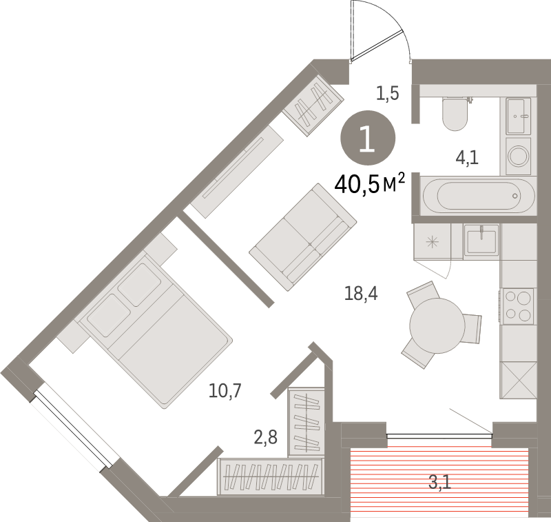 Продажа 1-комн квартиры в новостройке Головнина б-р,  к. 2-2