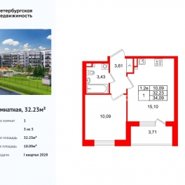 Продажа 1-комн квартиры в новостройке Пулковское шоссе