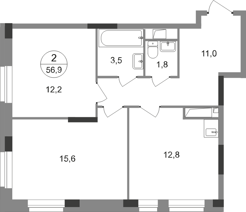 Продажа 2-комн квартиры в новостройке Московский г., Бианки ул.,  к. 9.3