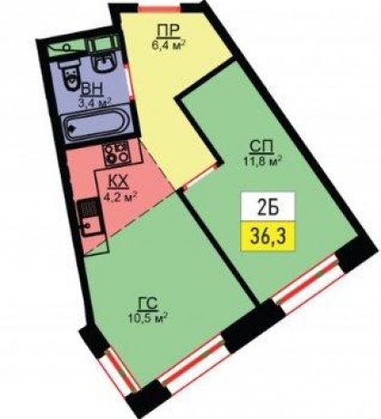 Планировка ЖК Букинист, 11.8 м2