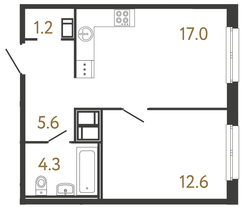 Продажа 1-комн квартиры в новостройке Санкт-Петербург г., Обводного кан. наб.,  к. 1