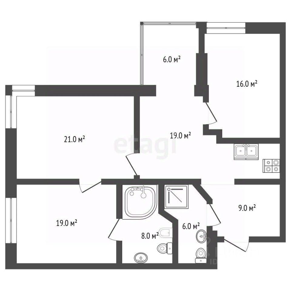 Продажа 3-комн квартиры на вторичном рынке Мироновская улица, 25