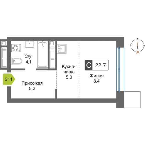 Студия Красногорск г., Черневская ул.,  к. 1