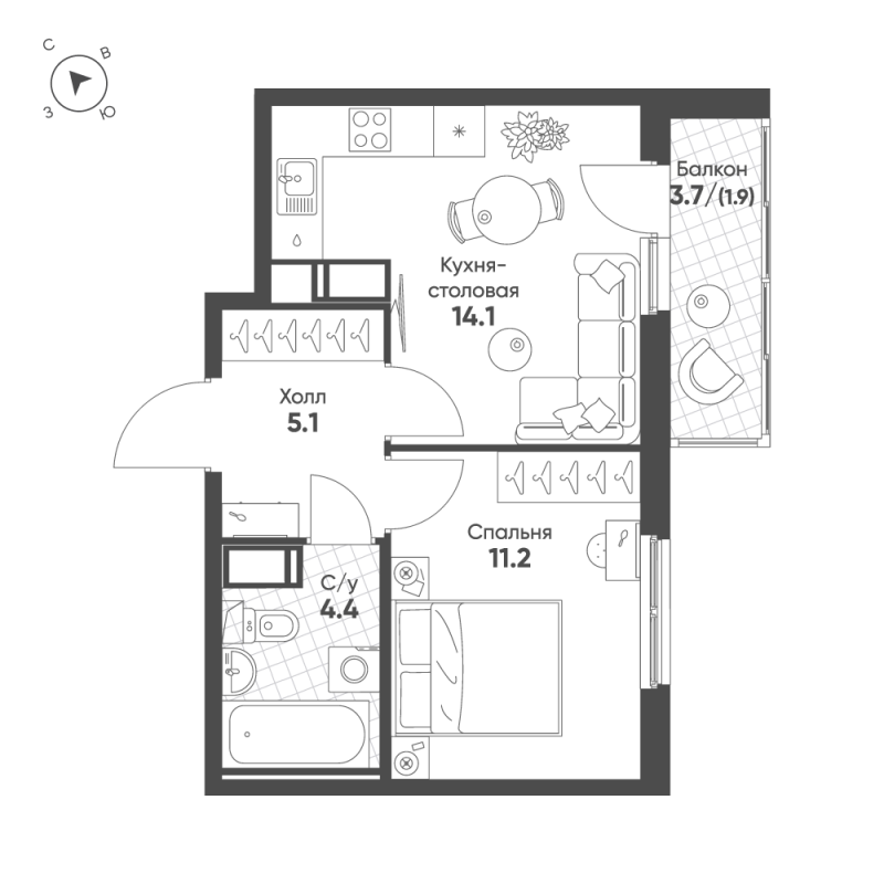 Продажа 1-комн квартиры в новостройке Шушары п., Школьная ул.,  к. 3