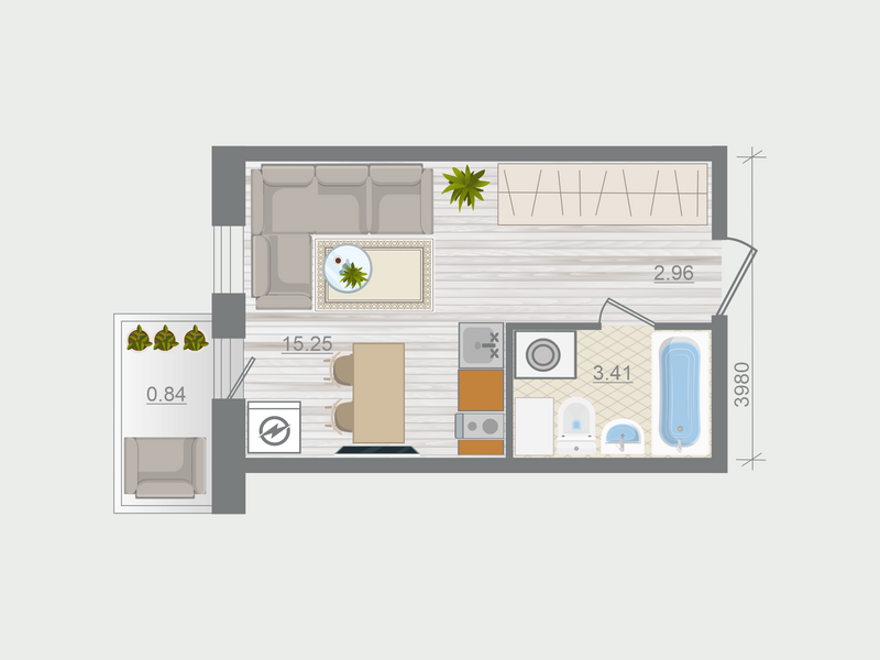 Продажа студии Разбегаево д., Стрельнинское ш.,  к. 1.4