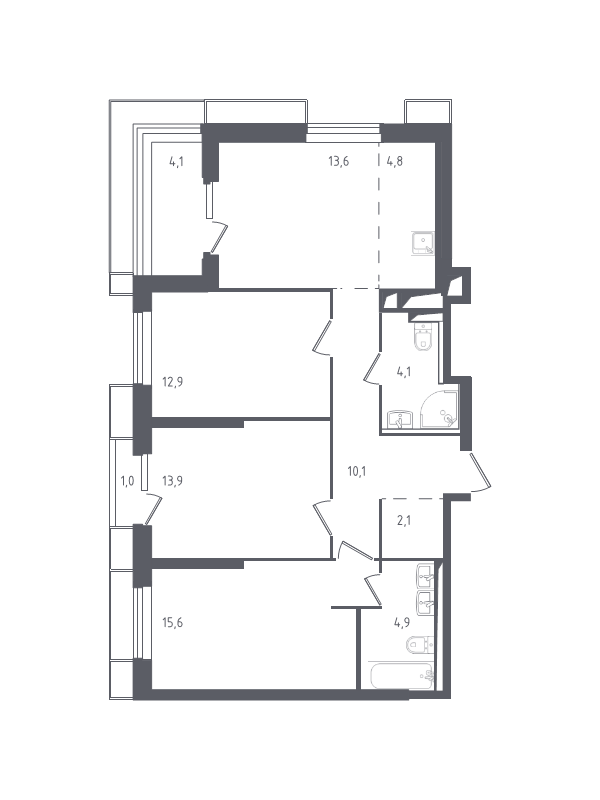 Продажа 3-комн квартиры в новостройке Раздоры д., Мякининское ш.,  к. 20