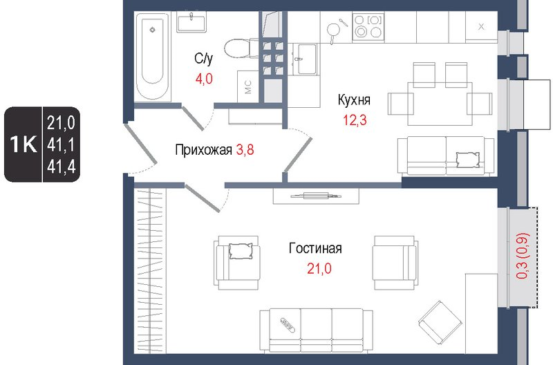 Продажа 1-комн квартиры в новостройке Королёв г.,  к. 1