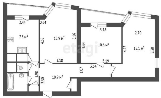 Продажа 3-комн квартиры на вторичном рынке Большевиков пр-кт,  д. 3 к2