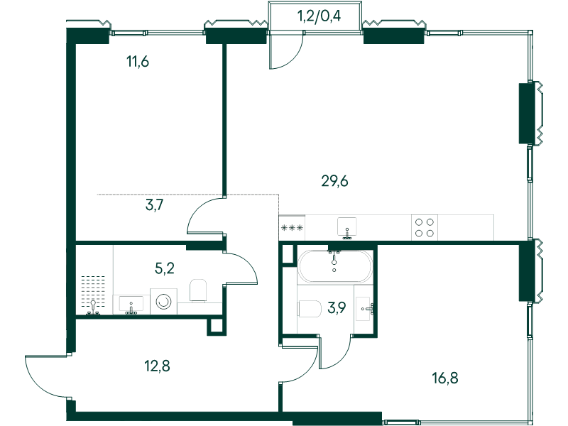 Продажа 2-комн квартиры в новостройке Чкаловский б-р,  к. 3.4