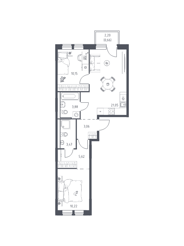 Продажа 2-комн квартиры в новостройке Химки г., Ивакино квартал,  к. 5