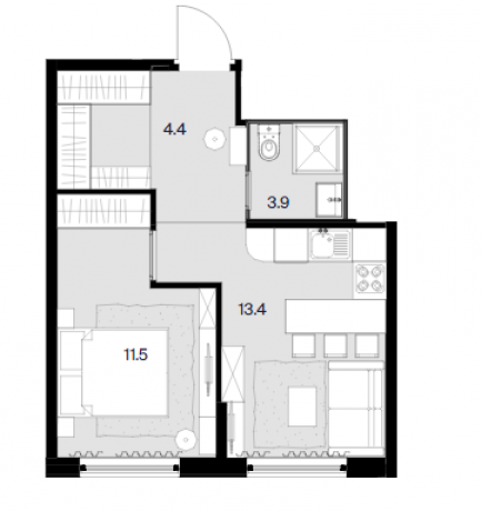 Планировка ЖК Дом MALEVICH, 11.5 м2