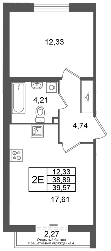 Продажа 1-комн квартиры в новостройке Санкт-Петербург г., Рижский пр-кт,  к. 2
