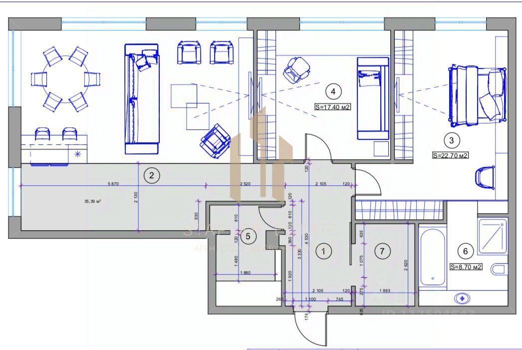 Продажа 3-комн квартиры на вторичном рынке переулок Даев, 19