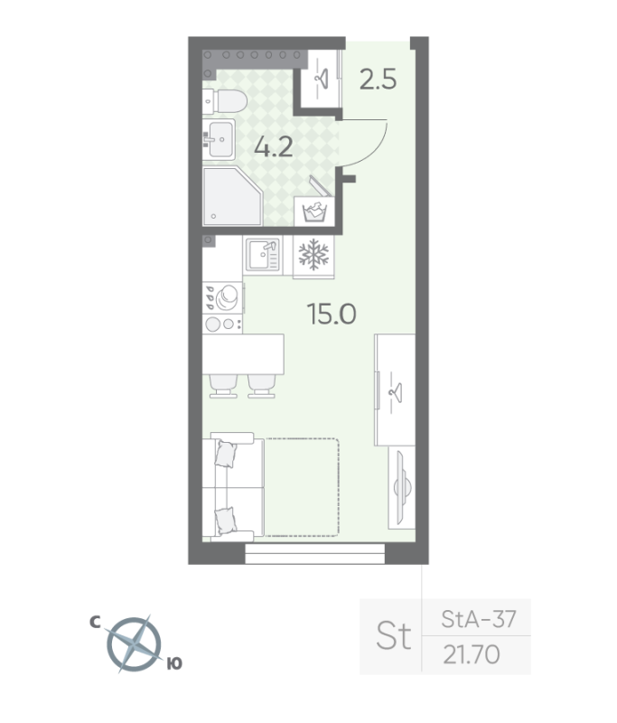 Продажа студии Шушары п., Пулковское ш.,  к. 2