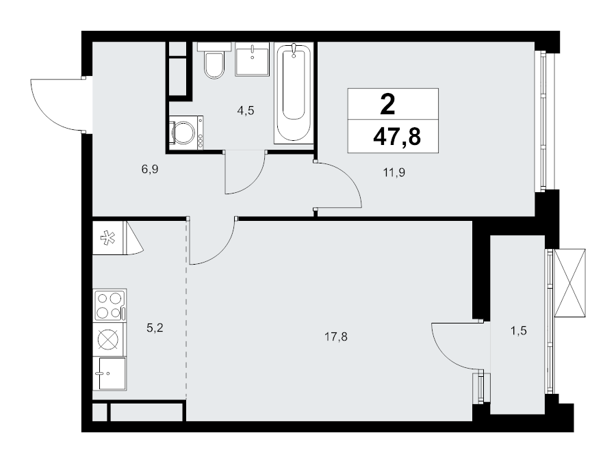 Продажа 1-комн квартиры в новостройке Прокшино д., Проектируемый проезд № 7029,  к. 7.1.3