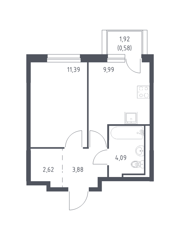 Продажа 1-комн квартиры в новостройке Новосаратовка д., Покровская Дорога ул.,  к. 1.1