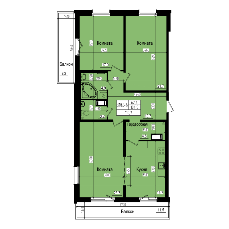 Продажа 3-комн квартиры в новостройке Парголово п., Заречная ул.,  к. 2