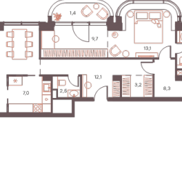 Продажа 4-комн квартиры в новостройке Москва г., Саввинская наб.,  к. 1