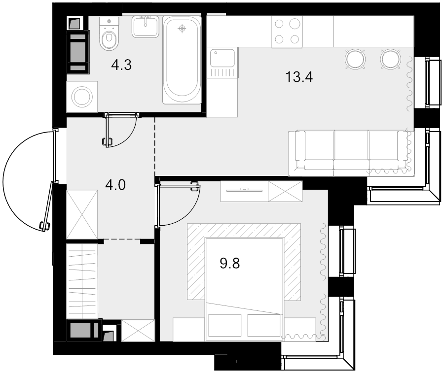 Продажа 1-комн квартиры в новостройке Москва г., Генерала Глаголева ул.,  к. 9.1