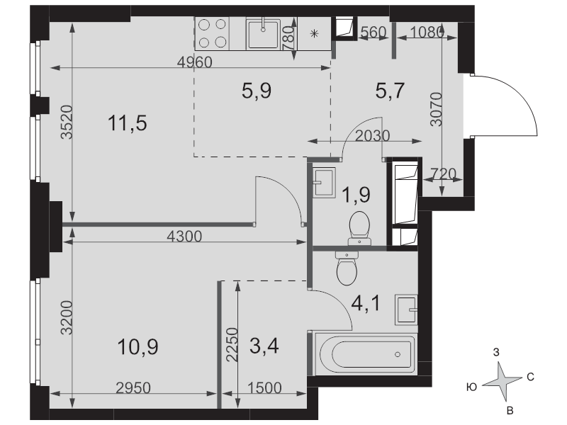 Продажа 1-комн квартиры в новостройке Москва г., Шеногина ул.,  к. 6.3