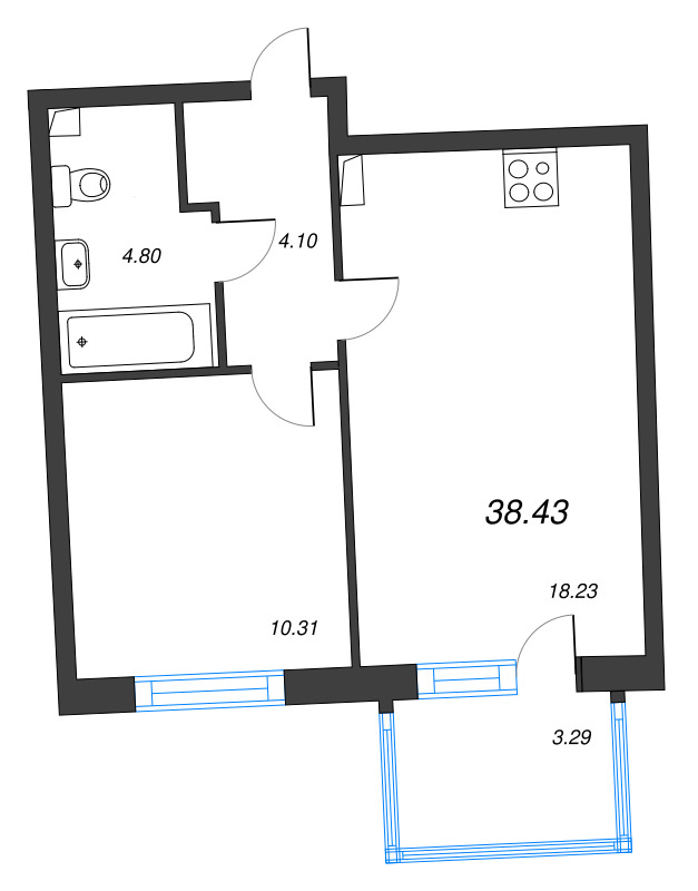 Продажа 1-комн квартиры в новостройке Санкт-Петербург г., Александра Грина б-р,  к. 1