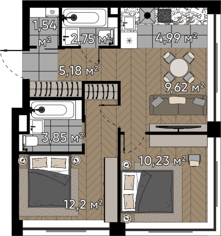 Продажа 2-комн квартиры в новостройке Москва г., Берзарина ул.,  к. 3