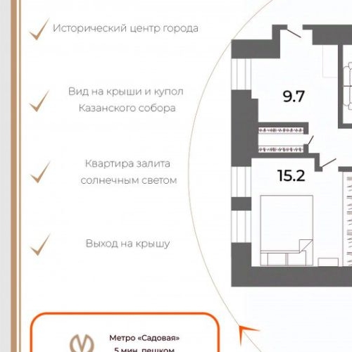 4-комн квартира Казначейская улица, 3