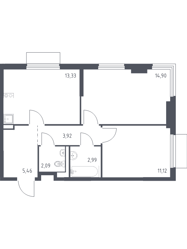 Продажа 2-комн квартиры в новостройке Мисайлово д., Молодежный б-р,  к. 18