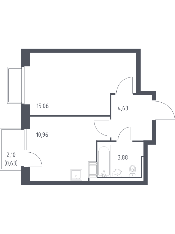 Продажа 1-комн квартиры в новостройке Мирный п., Свободы ул.,  к. 6.1